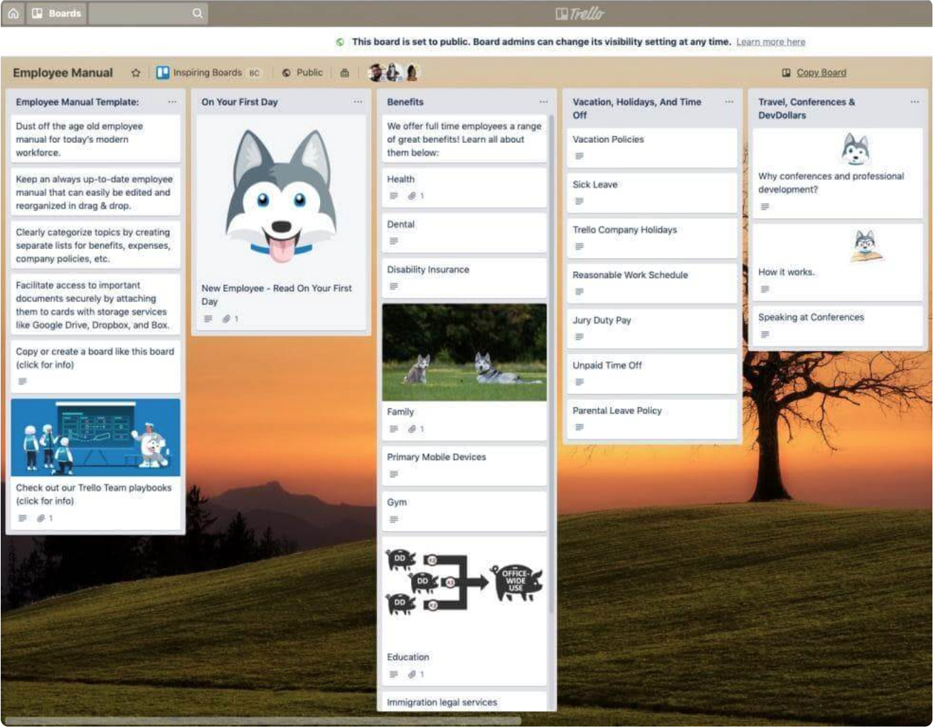 How to create an interesting handbook for an employee? Trello uses its own tool for this | Gamfi Blog